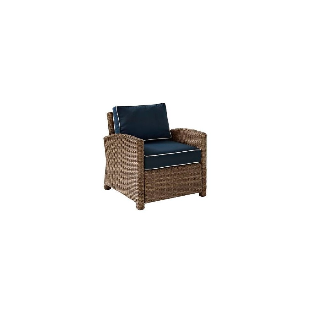 Bradenton Outdoor Wicker Armchair Navy/Weathered Brown Bradenton Outdoor Wicker Armchair Navy/Weathered Brown