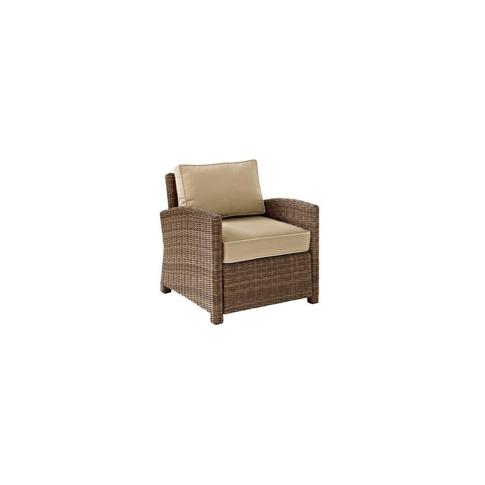 Bradenton Outdoor Wicker Armchair Sand/Weathered Brown