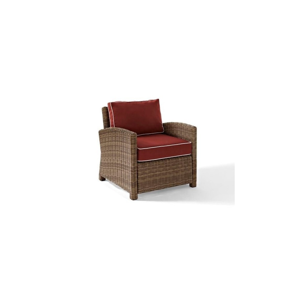 Bradenton Outdoor Wicker Armchair Sangria/Weathered Brown