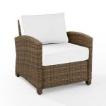 Bradenton Outdoor Armchair - Sunbrella White/Weathered Brown