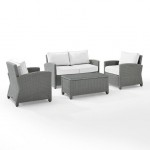 Bradenton 4Pc Outdoor Conversation Set - Sunbrella White/Gray