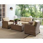 Bradenton 4Pc Outdoor Wicker Conversation Set Sand