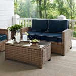 Bradenton 2Pc Outdoor Wicker Conversation Set Navy