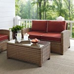 Bradenton 2Pc Outdoor Wicker Conversation Set Sangria