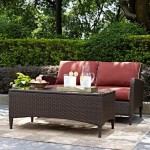 Kiawah 2Pc Outdoor Wicker Conversation Set Sangria