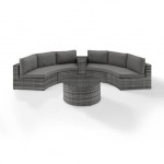 Catalina 4Pc Outdoor Wicker Sectional Set Gray