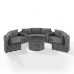 Catalina 6Pc Outdoor Wicker Sectional Set Gray