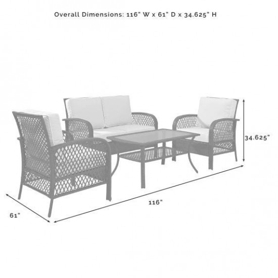 Tribeca 4Pc Outdoor Wicker Conversation Set Sand/Driftwood