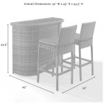 Bradenton 3Pc Outdoor Wicker Bar Set Navy/Weathered Brown - Bar & 2 Stools