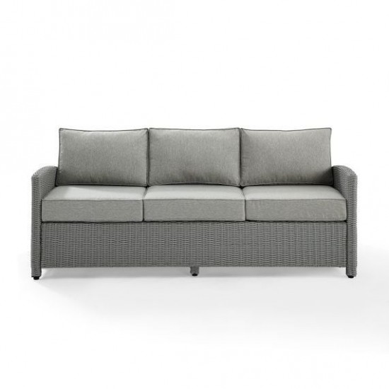 Bradenton Outdoor Wicker Sofa Gray/Gray