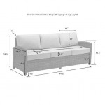 Bradenton Outdoor Wicker Sofa - Sunbrella White/Gray