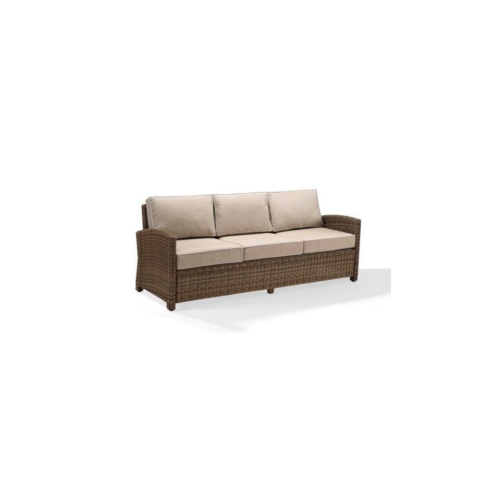 Bradenton Outdoor Wicker Sofa Sand/Weathered Brown Bradenton Outdoor Wicker Sofa Sand/Weathered Brown