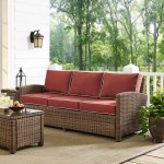 Bradenton Outdoor Wicker Sofa Sangria/Weathered Brown