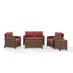 Bradenton 5Pc Outdoor Wicker Conversation Set Sangria