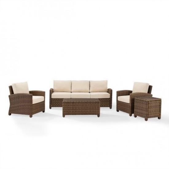 Bradenton 5Pc Outdoor Wicker Sofa Set Sand