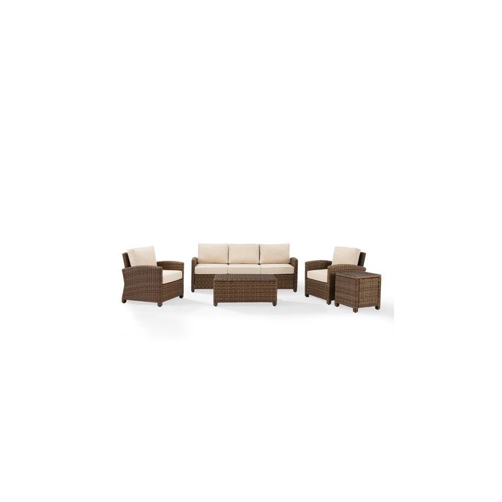 Bradenton 5Pc Outdoor Wicker Sofa Set Sand