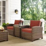 Bradenton 3Pc Outdoor Wicker Armchair Set Sangria