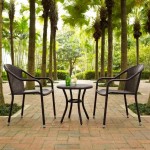 Palm Harbor 3Pc Outdoor Wicker Chair Set Brown