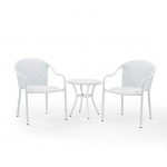 Palm Harbor 3Pc Outdoor Wicker Chair Set White