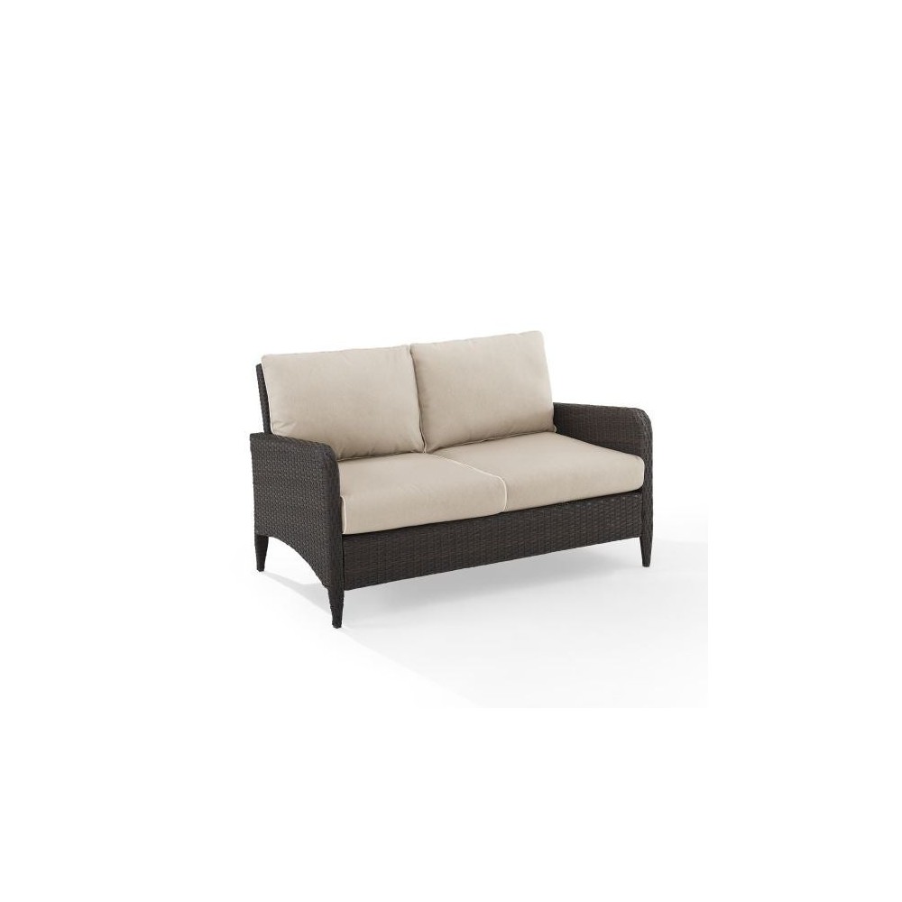 Kiawah Outdoor Wicker Loveseat Sand/Brown