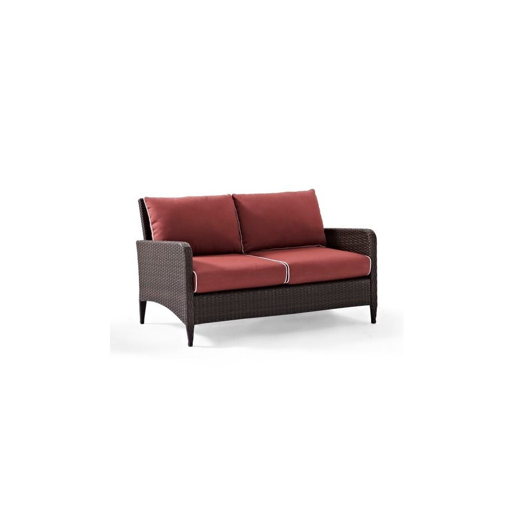 Kiawah Outdoor Wicker Loveseat Sangria/Brown Kiawah Outdoor Wicker Loveseat Sangria/Brown