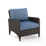 Kiawah Outdoor Wicker Armchair Blue/Brown