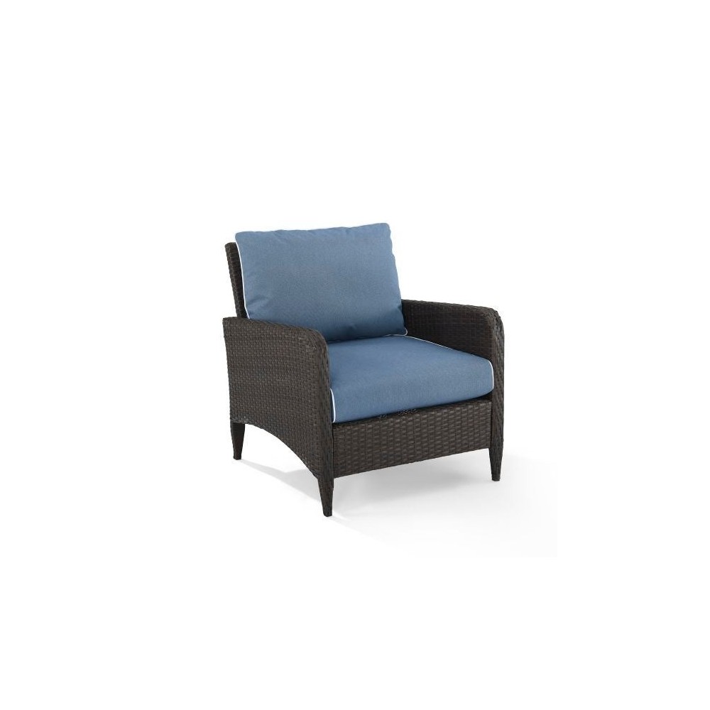 Kiawah Outdoor Wicker Armchair Blue/Brown