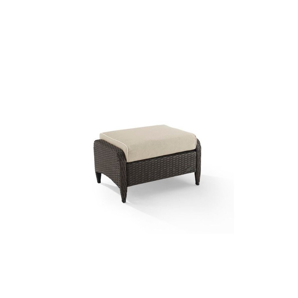 Kiawah Outdoor Wicker Ottoman Sand/Brown Kiawah Outdoor Wicker Ottoman Sand/Brown