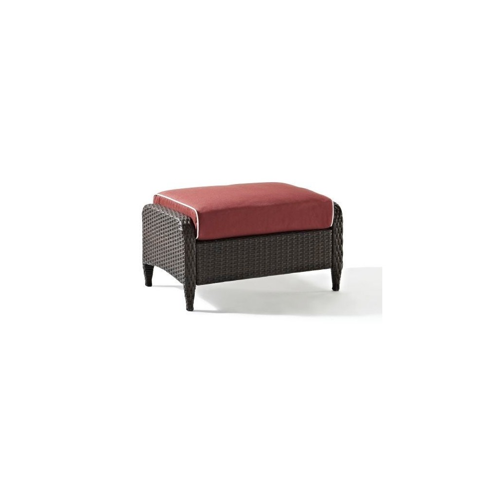 Kiawah Outdoor Wicker Ottoman Sangria/Brown Kiawah Outdoor Wicker Ottoman Sangria/Brown