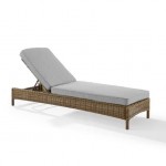 Bradenton Outdoor Wicker Chaise Lounge Gray/Weathered Brown