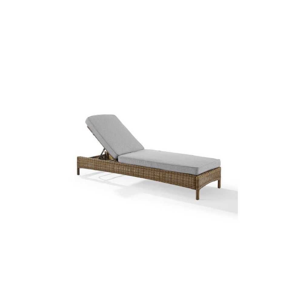 Bradenton Outdoor Wicker Chaise Lounge Gray/Weathered Brown