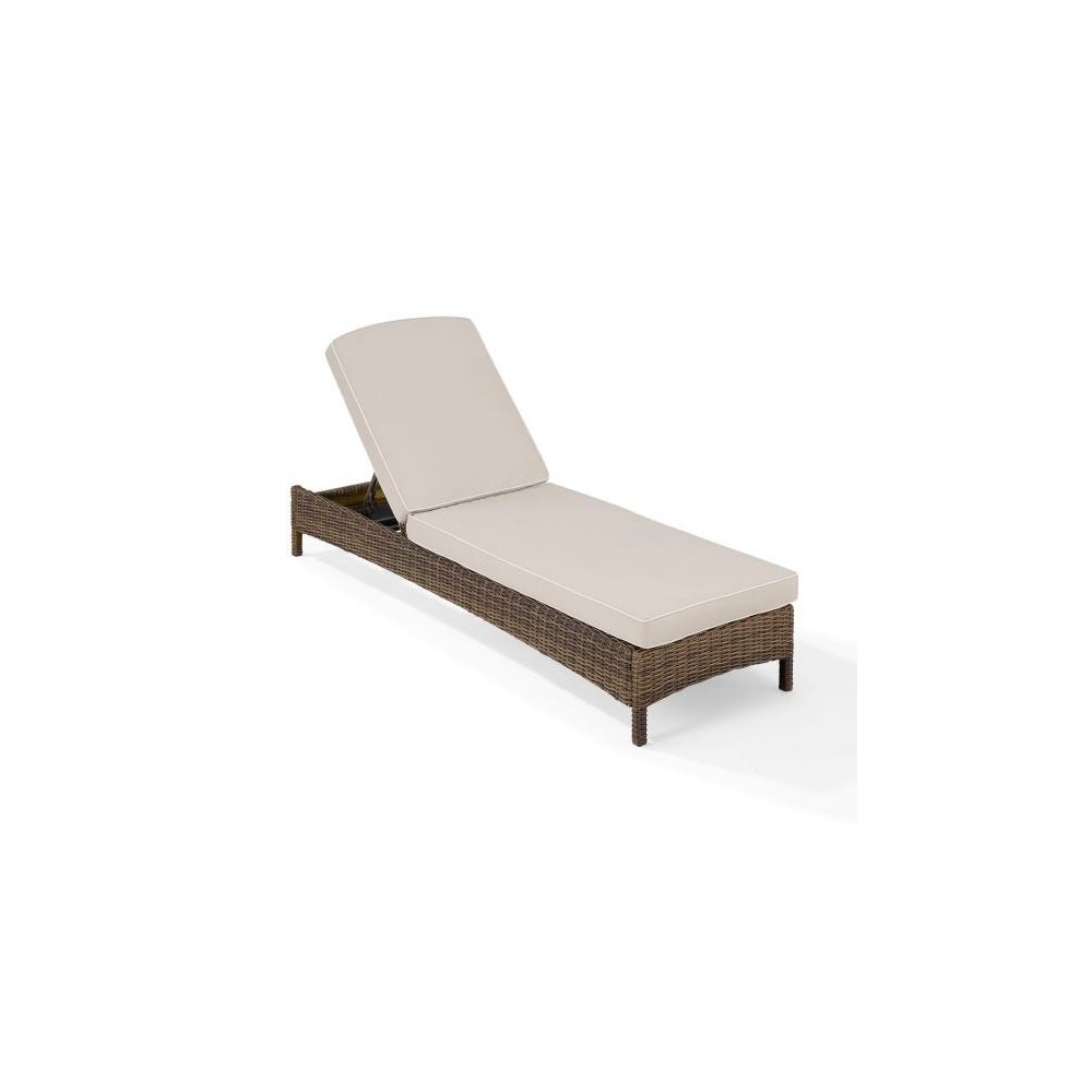 Bradenton Outdoor Wicker Chaise Lounge Sand/Weathered Brown