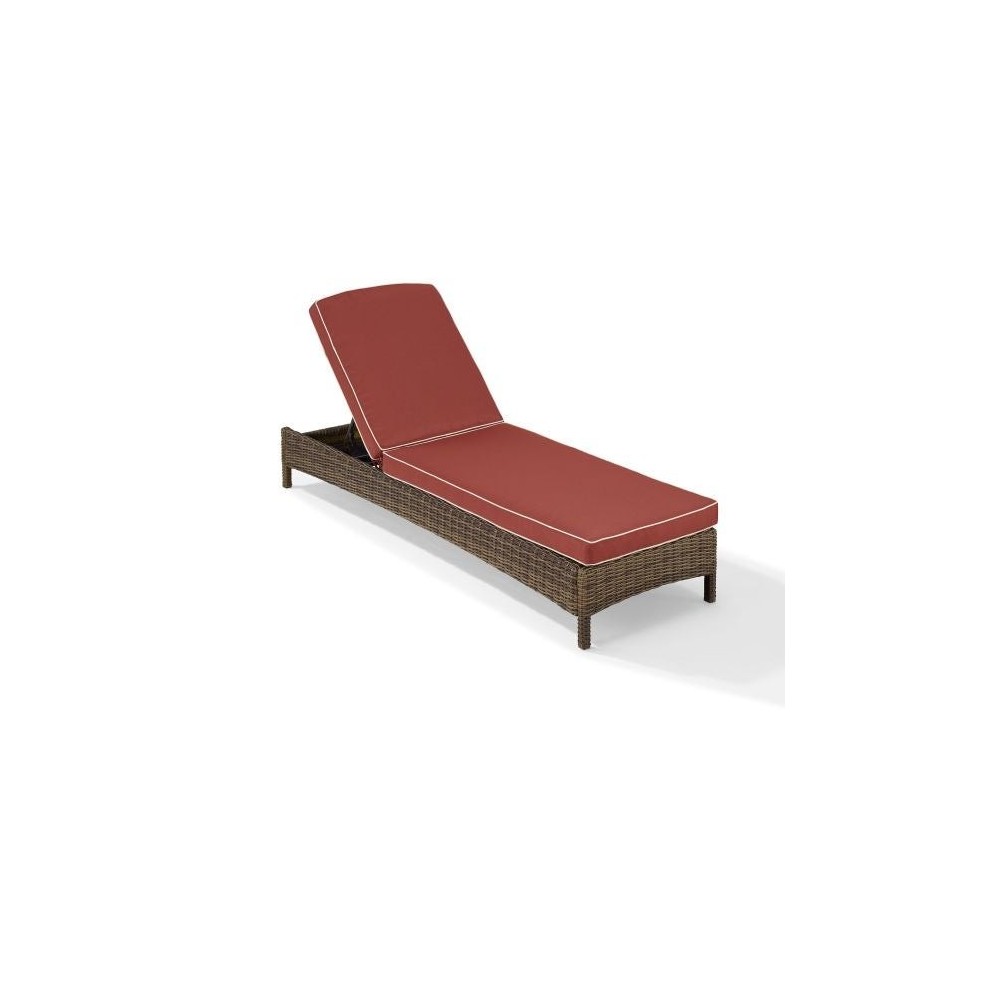 Bradenton Outdoor Wicker Chaise Lounge Sangria/Weathered Brown