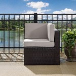 Palm Harbor Outdoor Wicker Corner Chair Gray/Brown