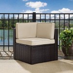 Palm Harbor Outdoor Wicker Corner Chair Sand/Brown