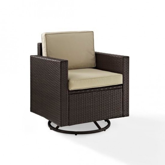 Palm Harbor Outdoor Wicker Swivel Rocker Chair Sand/Brown