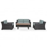 Beaufort 4Pc Outdoor Wicker Conversation Set Mist