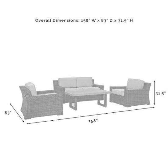 Beaufort 4Pc Outdoor Wicker Conversation Set Mist