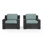 Beaufort 2Pc Outdoor Wicker Chair Set Mist/Brown - 2 Chairs