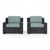 Beaufort 2Pc Outdoor Wicker Chair Set Mist/Brown - 2 Chairs