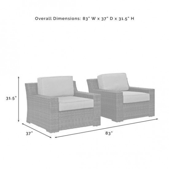 Beaufort 2Pc Outdoor Wicker Chair Set Mist/Brown - 2 Chairs