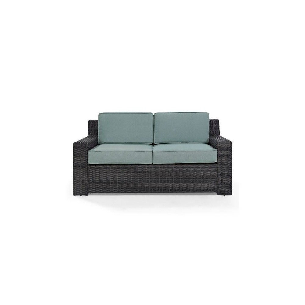 Beaufort Outdoor Wicker Loveseat Mist/Brown Beaufort Outdoor Wicker Loveseat Mist/Brown