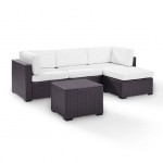 Biscayne 4Pc Outdoor Wicker Sectional Set White