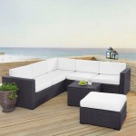 Biscayne 5Pc Outdoor Wicker Sectional Set White