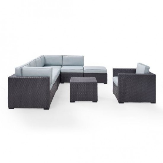 Biscayne 6Pc Outdoor Wicker Sectional Set Mist, KO70107BR-MI