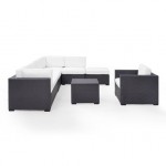 Biscayne 6Pc Outdoor Wicker Sectional Set White, KO70107BR-WH