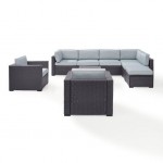 Biscayne 7Pc Outdoor Wicker Sectional Set Mist, KO70108BR-MI