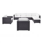 Biscayne 7Pc Outdoor Wicker Sectional Set White, KO70108BR-WH