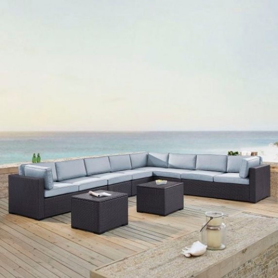 Biscayne 7Pc Outdoor Wicker Sectional Set White, KO70109BR-MI