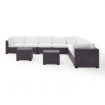 Biscayne 7Pc Outdoor Wicker Sectional Set White, KO70109BR-WH